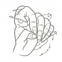 like hand emoji made tattoo design idea