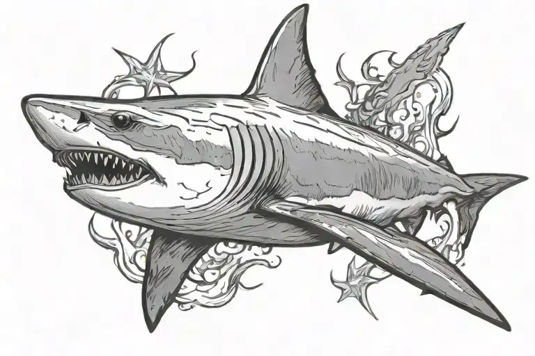 Bull Shark tattoo design idea