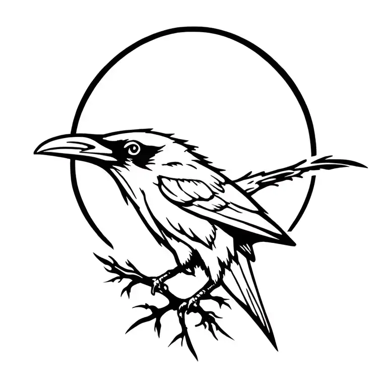 Raven tattoo design idea