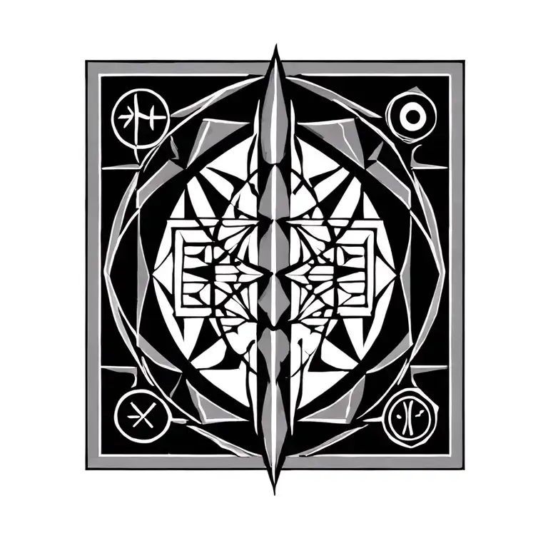 Elder Futhark symbols hidden within tattoo design idea