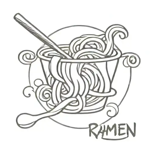 ramen noodles tattoo design idea