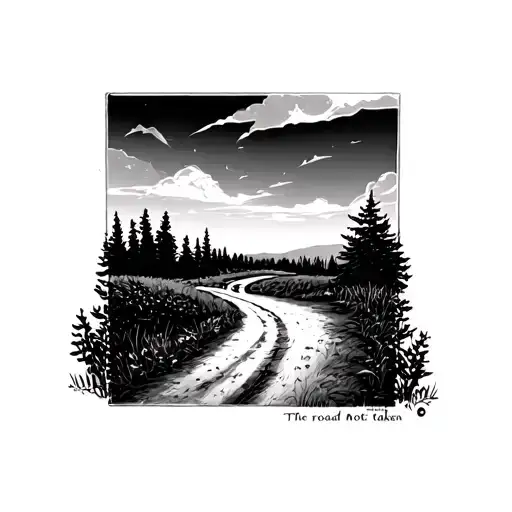 The Road Not Taken tattoo design idea