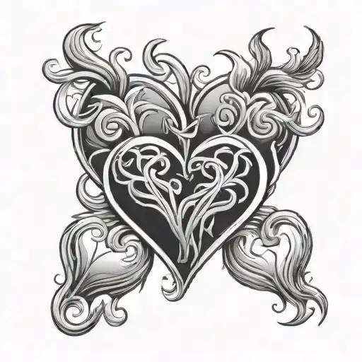 three hearts connected tattoo design idea