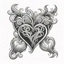 three hearts connected tattoo design idea
