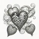 three hearts connected tattoo design idea