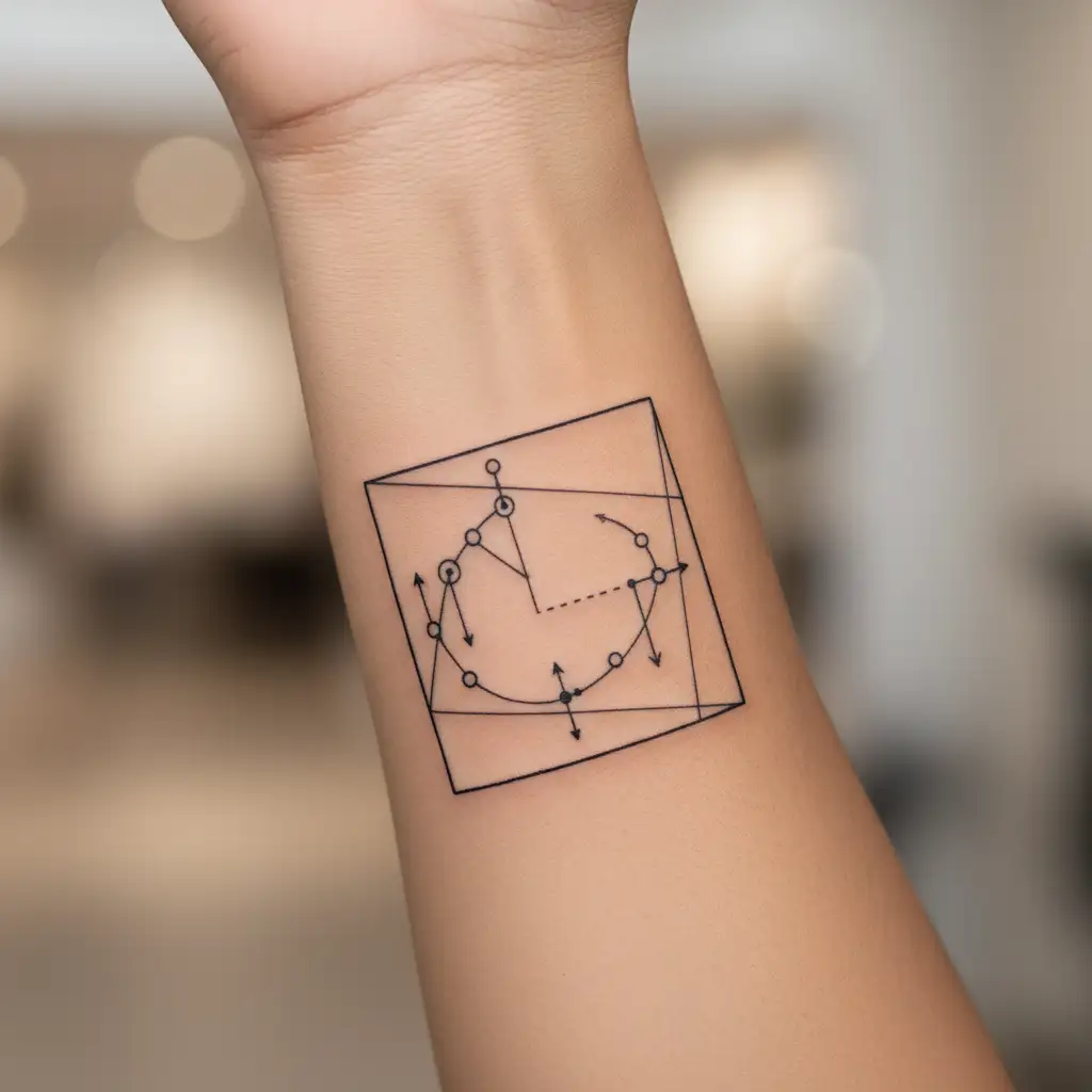 create a trail of footsteps made out of morse code  tattoo design idea