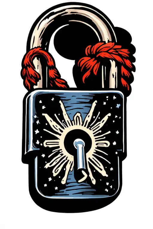 old padlock tattoo design idea