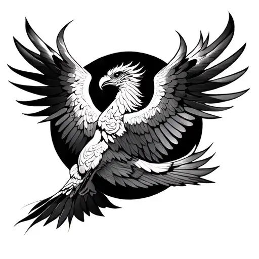 Garuda flying over a batik tattoo design idea