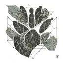 paw print with Roman numeral 11 tattoo design idea