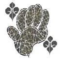 paw print with Roman numeral 11 tattoo design idea