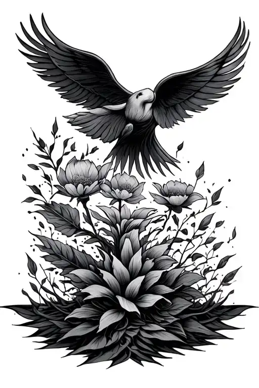 make me a tattoo design that represents overcoming adversity and trauma, resulting in mental and emotional growth tattoo design idea