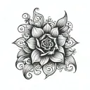 Text trust the process with Barcelona flower symbol incorporated tattoo design idea