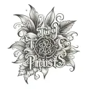 Text trust the process with Barcelona flower symbol incorporated tattoo design idea