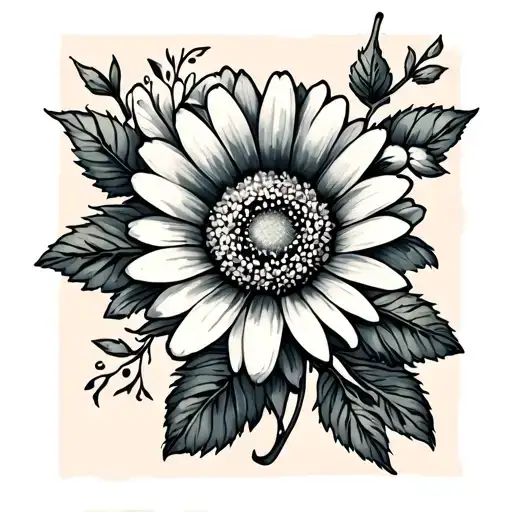 Rose, Aster and Daisy flower tattoo tattoo design idea
