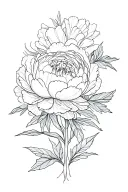 peony flowers with all earths elements incorporated tattoo design idea