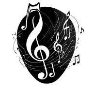 5 musical staff with some notes floating tattoo design idea
