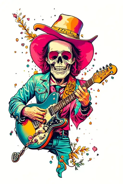 rock n roll vintage tattoo design idea