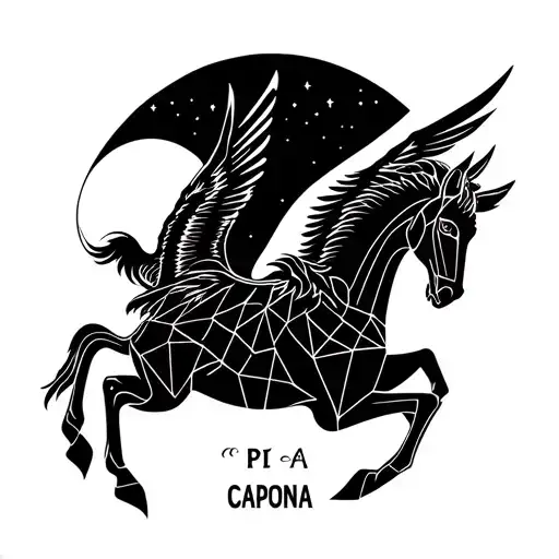 "Pa Capona" Pegasus Flying tattoo design idea