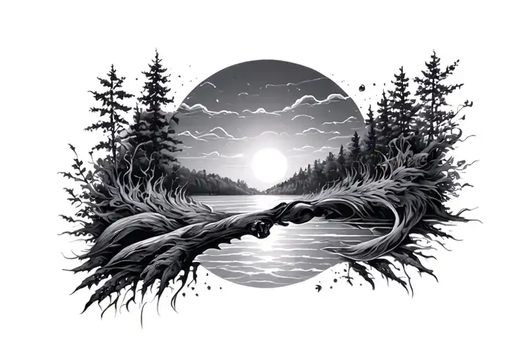 sunrise new beginnings strength tattoo design idea