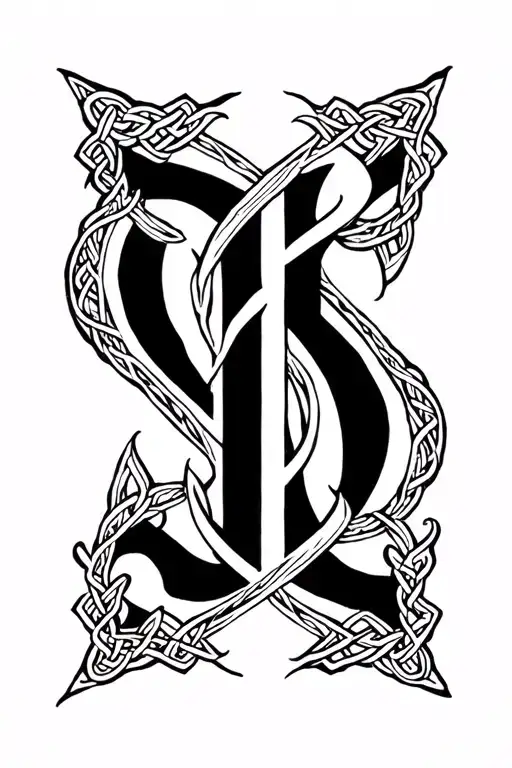"ᚷ ᚨ ᛚ ᚹ ᛞ ᛗ ᚢ ᛖ" celtic sigil tattoo design idea