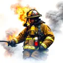 firefighting scene tattoo design idea