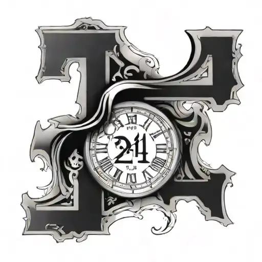 roman numeral tattoo design with number 24 tattoo design idea