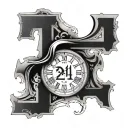 roman numeral tattoo design with number 24 tattoo design idea