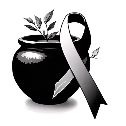 awareness ribbon using colors for POTS, EDS, depression, endometriosis and interstitial cystitis somehow combined  tattoo design idea