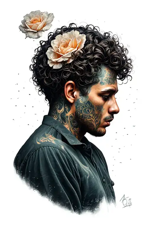 overthinking head tattoo design idea