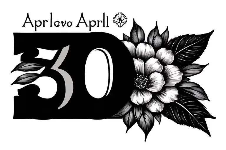 April 30th anniversary date tattoo design idea