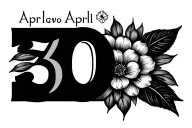 April 30th anniversary date tattoo design idea
