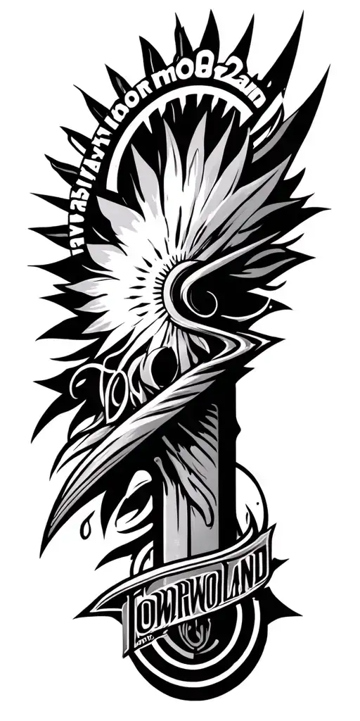 tomorrowland festival logo as backgroud tattoo design idea