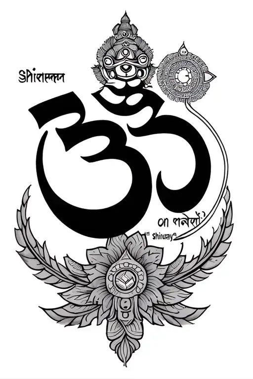 om namah shivaya written in sanskrit with sep rant and trishul somehow incorporated in the design  tattoo design idea