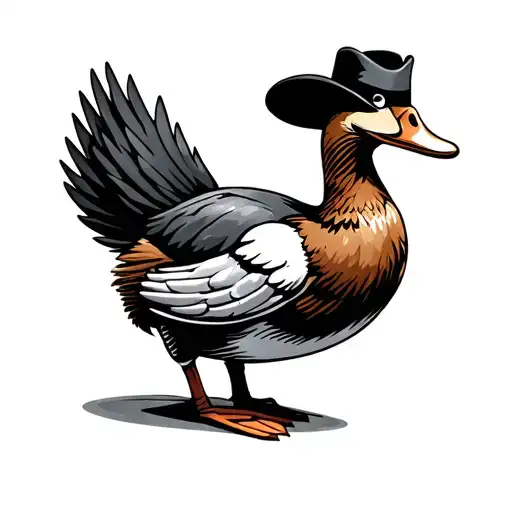 Cowboy Duck tattoo design idea