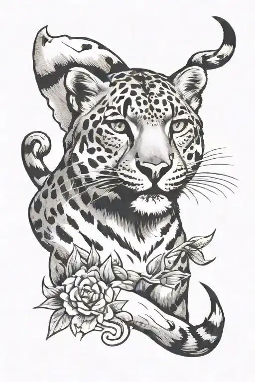 snow leopard tattoo design idea
