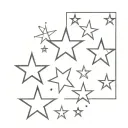 stars with twinkle stars tattoo design idea