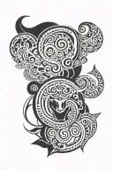Libra and Taurus love tattoo design idea