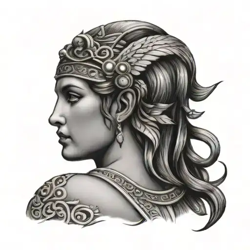 athena greek goddess tattoo design idea
