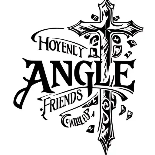 "Angle" Holy Cross, money, family and friends tattoo design idea