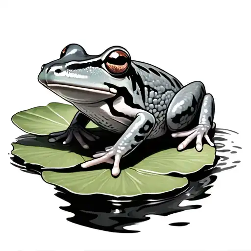 Frog On Lily Pad tattoo design idea