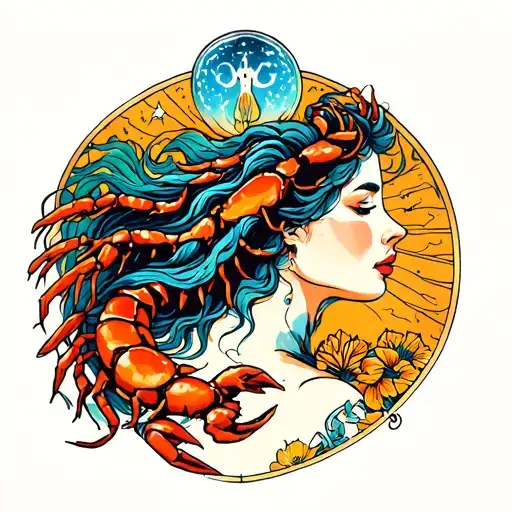 aquarius woman scorpio man soulmate tattoo design idea
