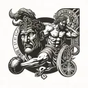 A tattoo combining elements of Brazilian Jiu-Jitsu and Greek mythology tattoo design idea
