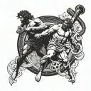 A tattoo combining elements of Brazilian Jiu-Jitsu and Greek mythology tattoo design idea