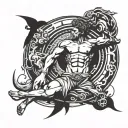 A tattoo combining elements of Brazilian Jiu-Jitsu and Greek mythology tattoo design idea