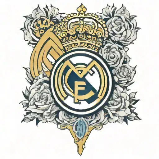 Real madrid logo and UCL title tattoo design idea