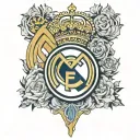 Real madrid logo and UCL title tattoo design idea