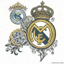Real madrid logo and UCL title tattoo design idea