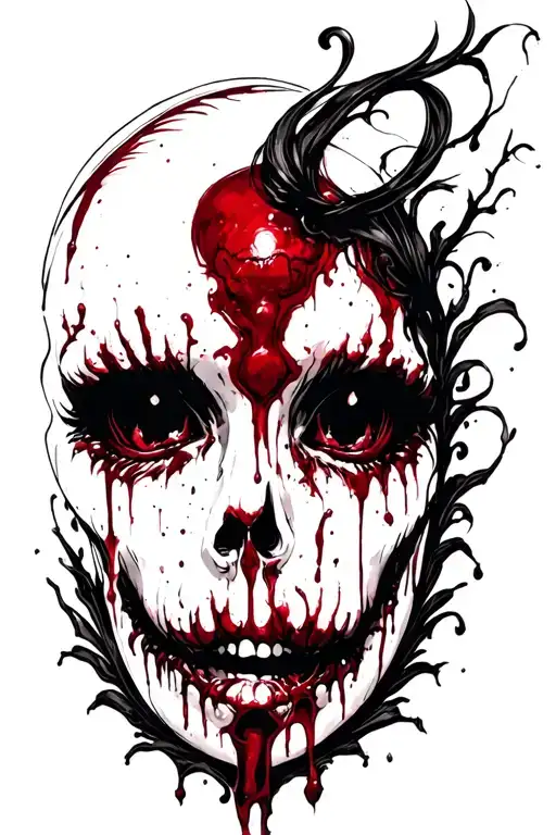 bloody pain tattoo design idea