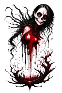 bloody pain tattoo design idea