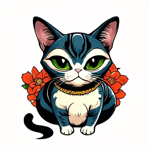 Alien cat that's fat tattoo design idea